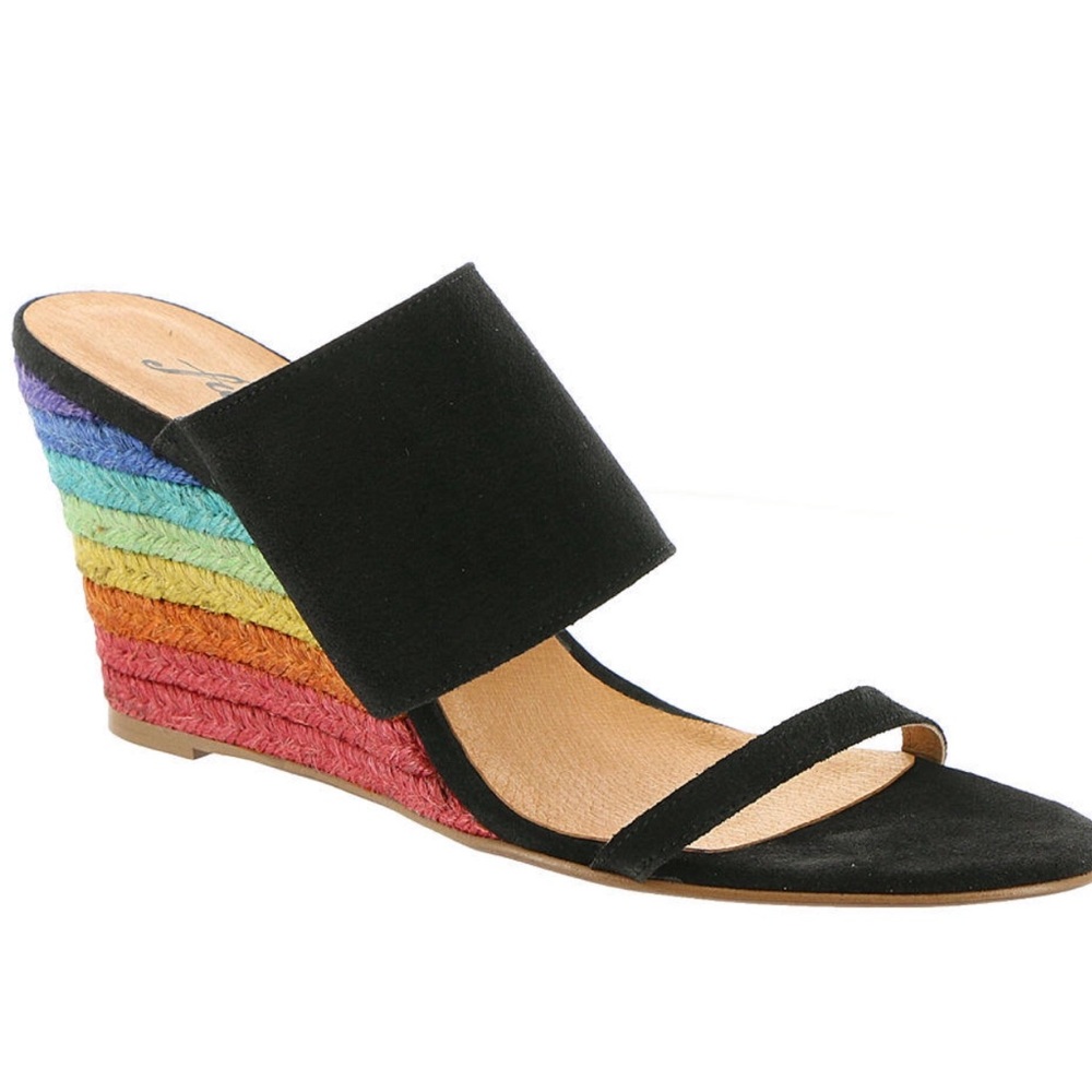 Free People Rainbow Heeled Wedge NEW